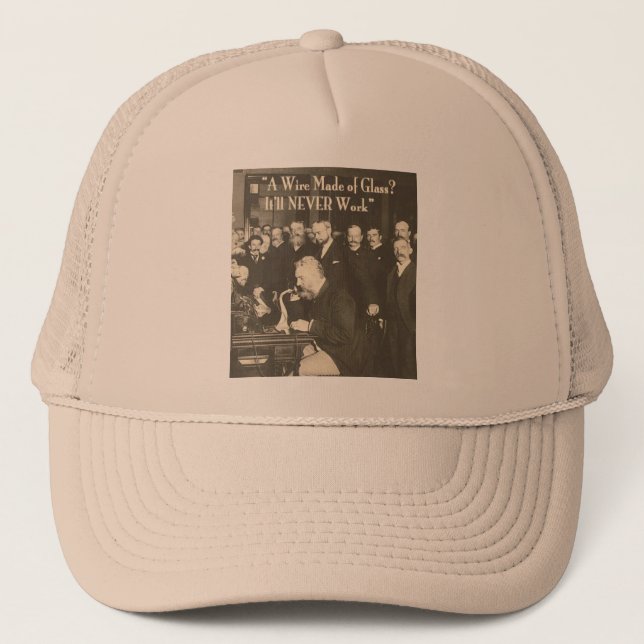 A Wire Made of Glass Humorous Tech Trucker Hat (Front)