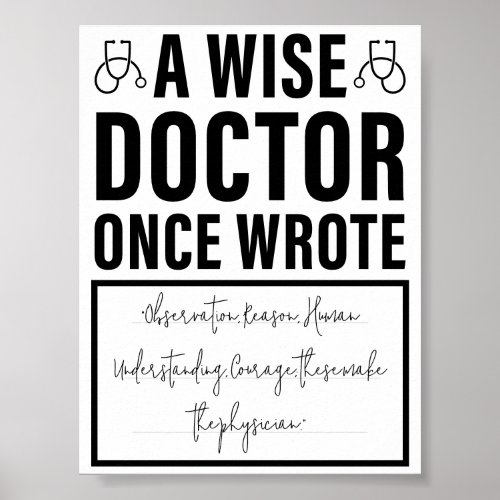 A Wise Doctor Once Wrote _ Funny Doctor Saying Poster