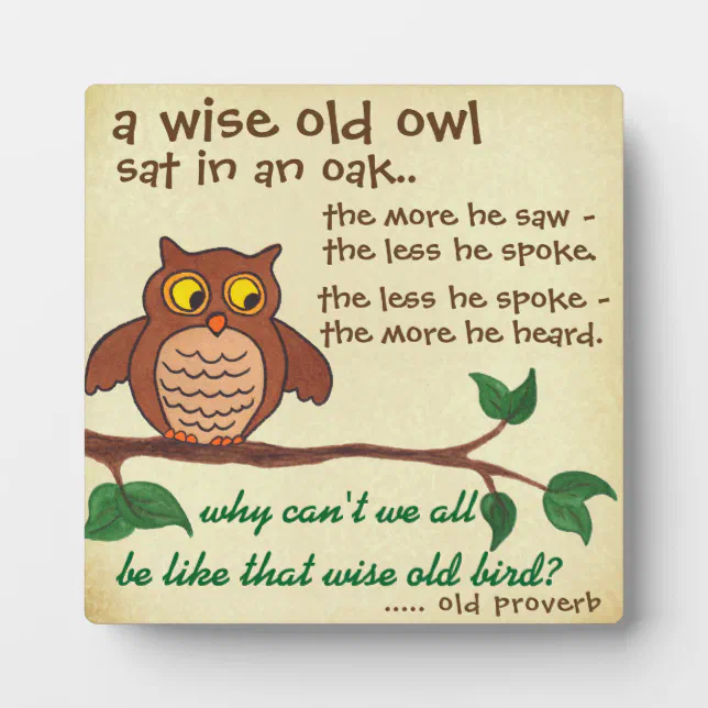 A Wise Old Proverb - Plaque | Zazzle