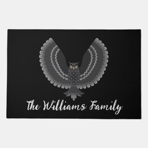 A Wise Owl Personalized Family Name Doormat