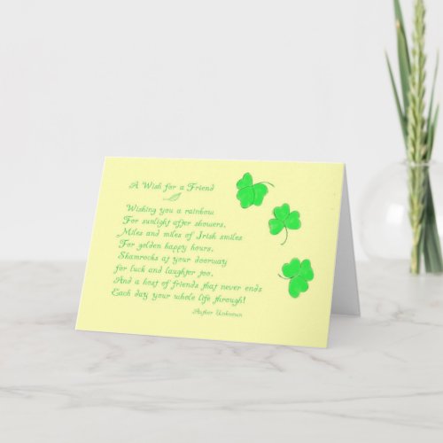 A Wish for Friend_St Patricks Day Card