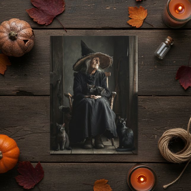 A Witch and her Cats Postcard (Creator Uploaded)