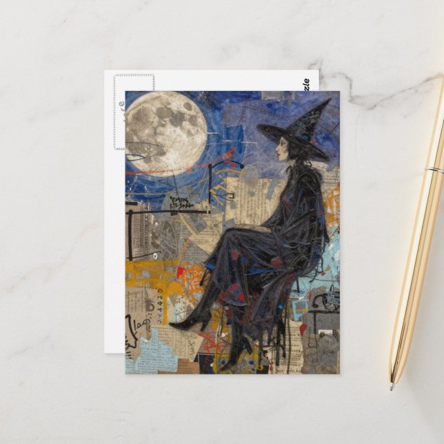 A Witch Collage Postcard (Front/Back In Situ)