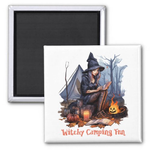 A Witchâs Camping Trip Witchy Fun  Magnet