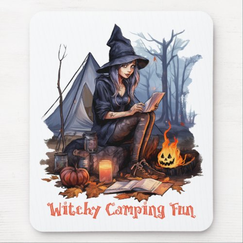 A Witchâs Camping Trip Witchy Fun  Mouse Pad