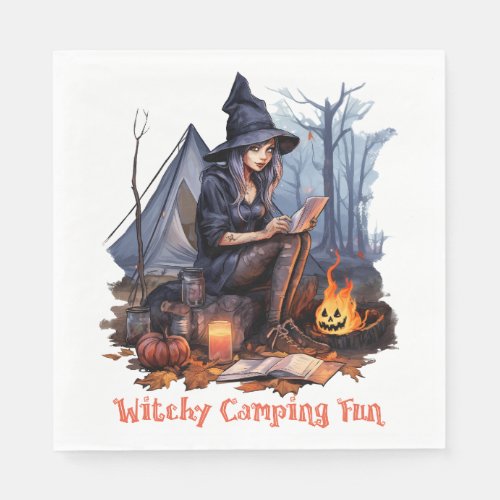 A Witchâs Camping Trip Witchy Fun  Napkins