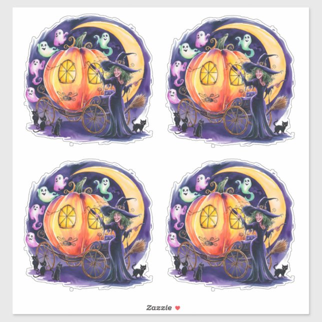 A Witch's Midnight Ride Sticker (Sheet)