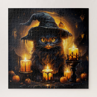 A Witchy Dark Cat Jigsaw Puzzle