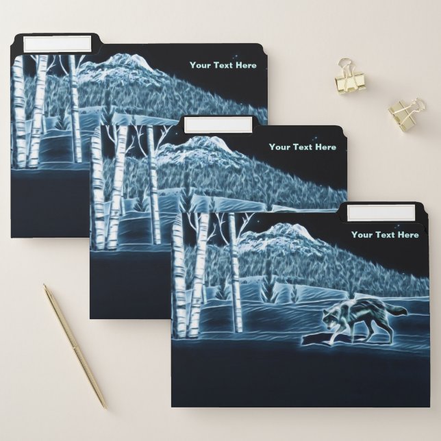 A Wolf On Snow File Folder (Set)