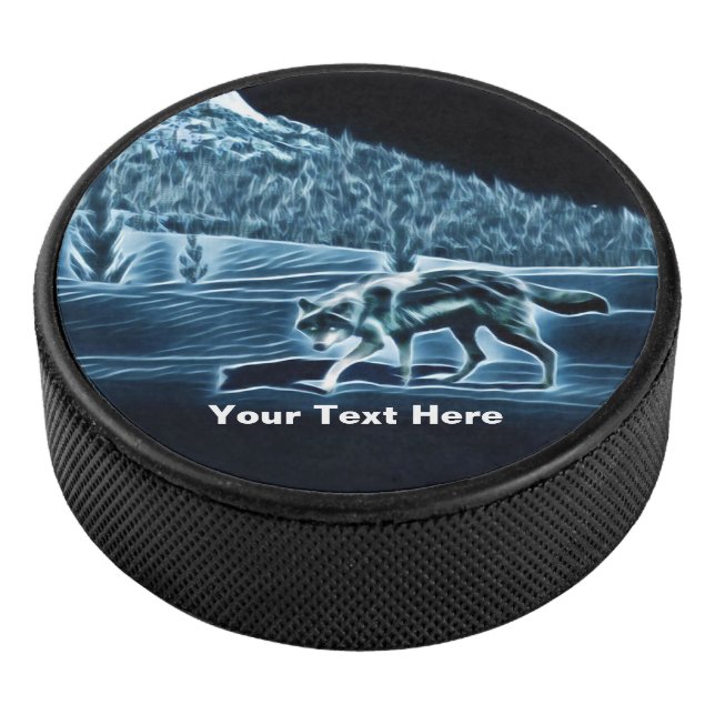 A Wolf On Snow Hockey Puck (3/4)