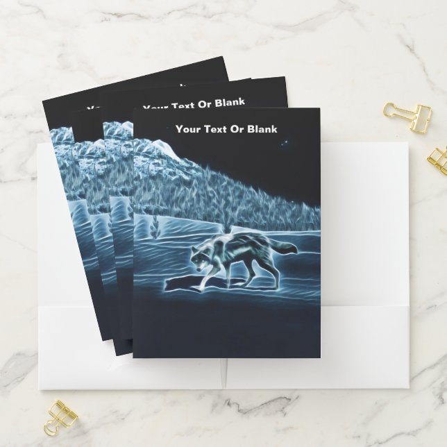A Wolf On Snow Pocket Folder (In Situ)