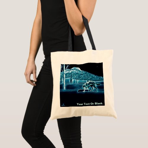 A Wolf On Snow Tote Bag