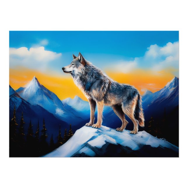 A wolf photo print (Front)