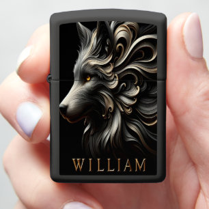 A Wolf's Golden Dream William Zippo Lighter