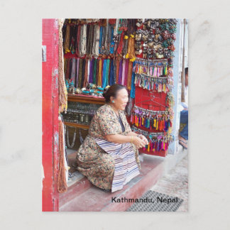 A Woman and Her Bead Shop Postcard