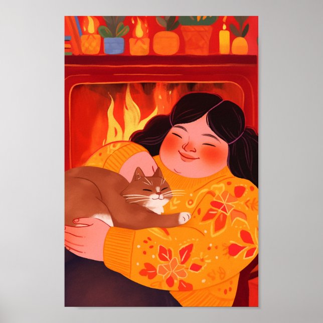 A Woman and her Cat Poster (Front)