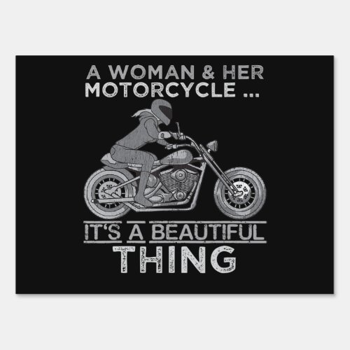 A Woman And Her Motorcycle Art Gift For Bikers Sign