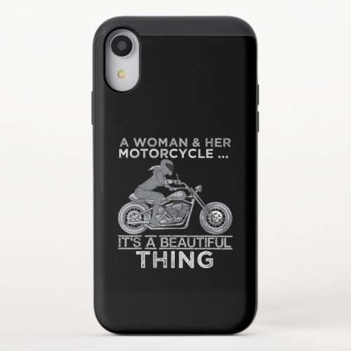 A Woman And Her Motorcycle Art Gift For Bikers iPhone XR Slider Case