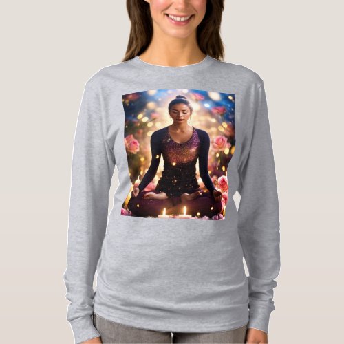 A woman and yoga T_Shirt