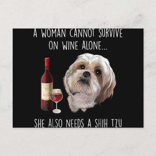 A Woman Cant Survive On Wine Alone She Needs Invitation Postcard