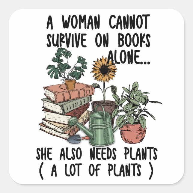 A Woman Cannot Survive Square Sticker (Front)