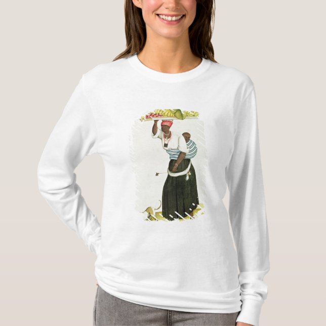 A Woman Carrying a Tray of Fruit on her Head T-Shirt (Front)