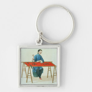 A Woman Embroidering, plate 41 from 'The Costume o Keychain