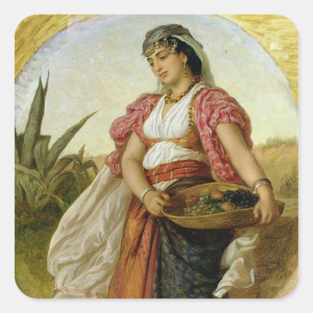 A Woman from Algiers, 1871 Square Sticker (Front)