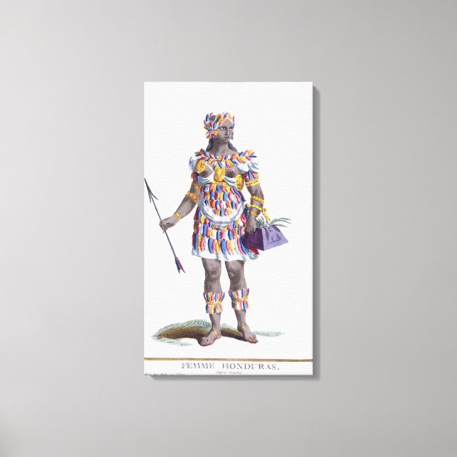 A Woman from Honduras, 1780 (coloured engraving) Canvas Print (Front)