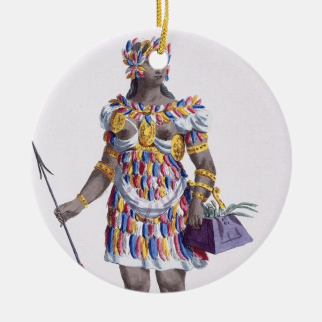 A Woman from Honduras, 1780 (coloured engraving) Ceramic Ornament (Front)