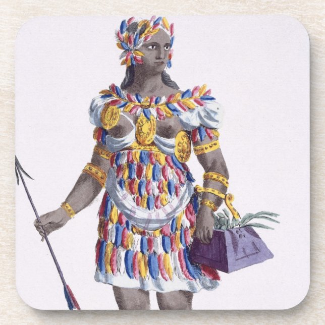 A Woman from Honduras, 1780 (coloured engraving) Drink Coaster (Front)