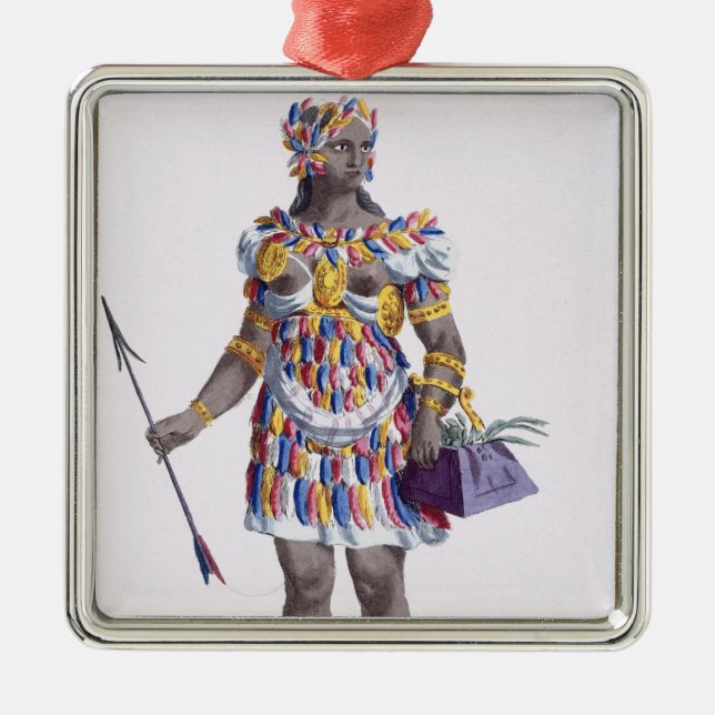 A Woman from Honduras, 1780 (coloured engraving) Metal Ornament (Front)