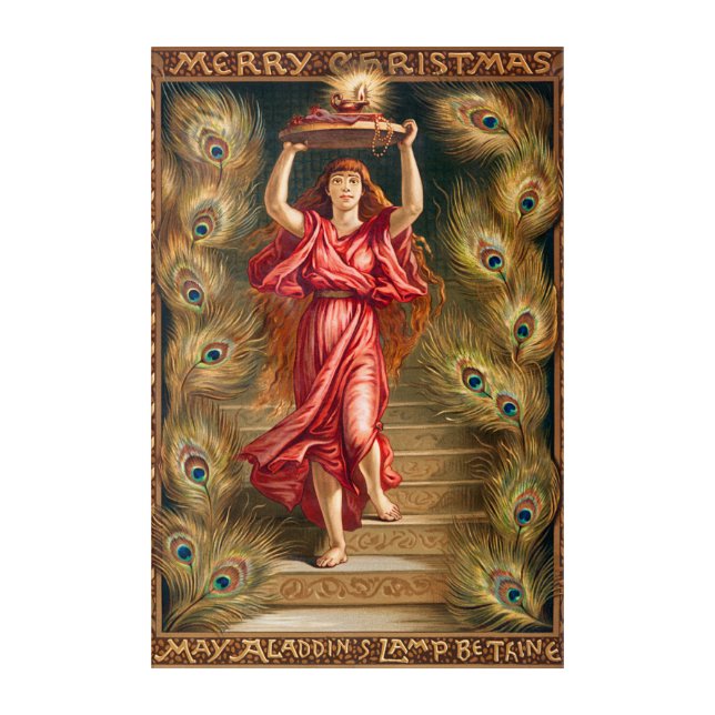 A Woman Holding Lamp Acrylic Print (Front)