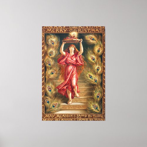 A Woman Holding Lamp Canvas Print