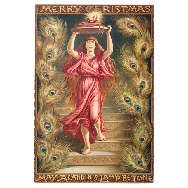  A Woman Holding Lamp Metal Print (Front)