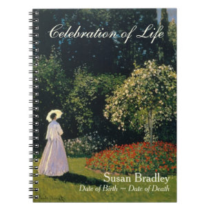 A Woman in the Garden by Monet Funeral Guest Book
