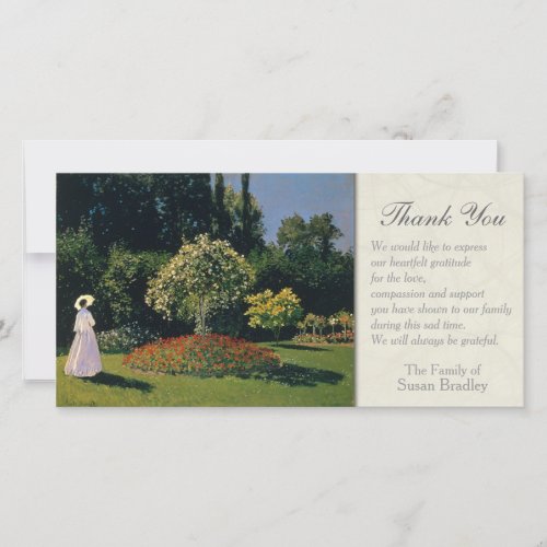 A Woman in the Garden Sympathy Thank You Card