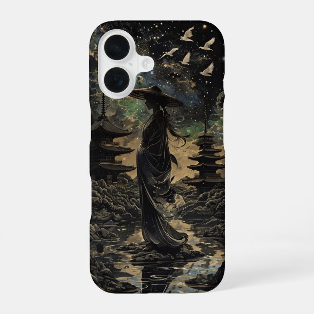 a woman in traditional Japanese attire Design Phon iPhone Case (Back)