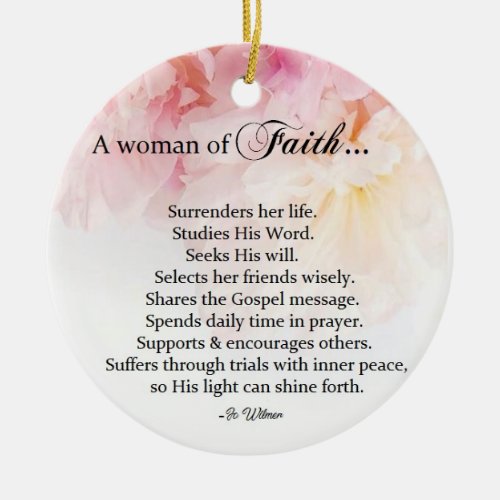 A woman of faith ornament