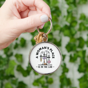 A Woman’s Place Is in the Lab – STEM Art Keychain