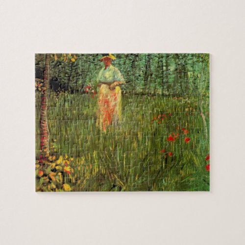 A Woman Walking in a Garden by Vincent van Gogh Jigsaw Puzzle