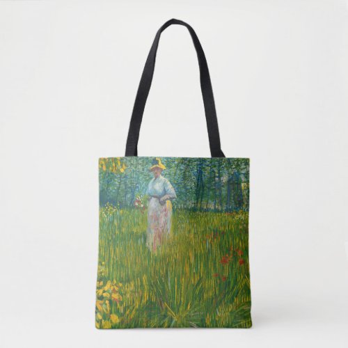 A Woman Walking in a Garden _ Vincent van Gogh Tote Bag