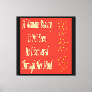 A Womans Beauty message poem feature inspire Canvas Print