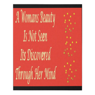 A Womans Beauty message poem feature inspire Faux Canvas Print