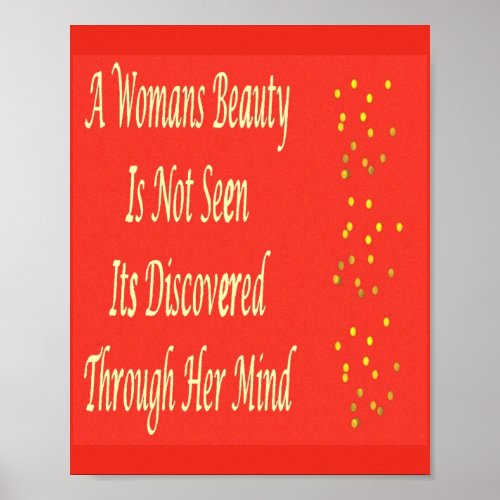 A Womans Beauty message poem feature inspire       Poster