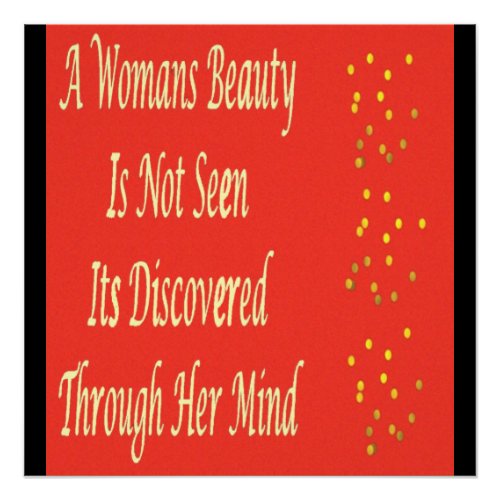 A Womans Beauty message poem feature inspire       Poster