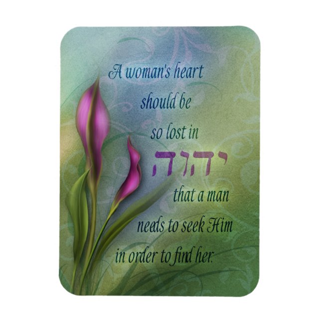 A Womans Heart - Calla Lily Magnet (Vertical)