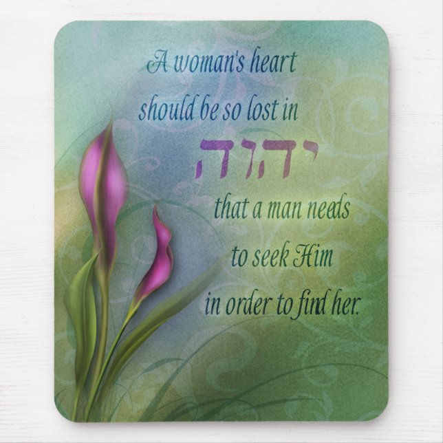 A Womans Heart - Calla Lily Mouse Pad (Front)