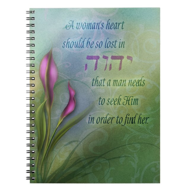 A Womans Heart - Calla Lily Notebook (Front)