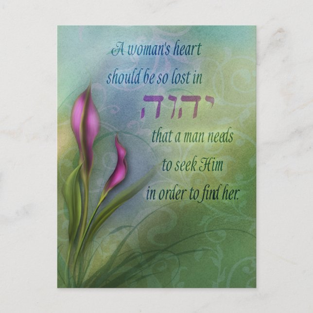 A Womans Heart - Calla Lily Postcard (Front)